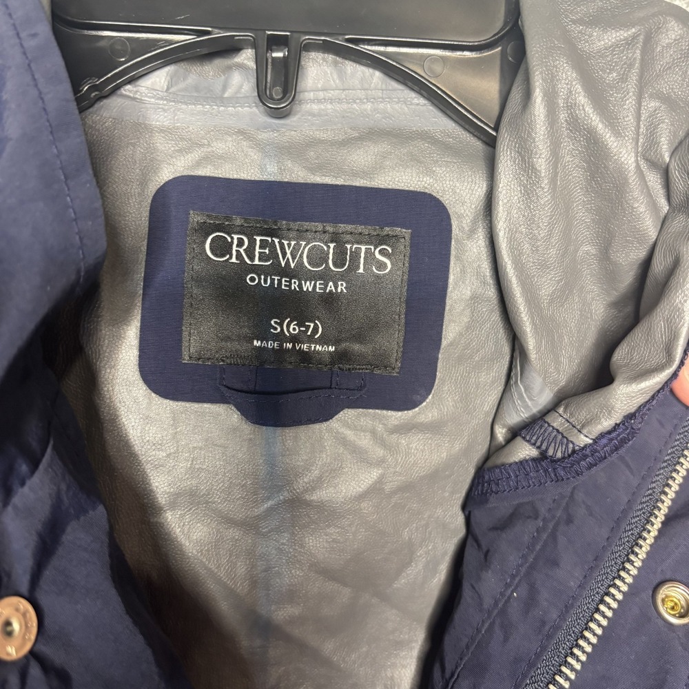 Crewcuts Outerwear Navy Blue Hooded Field Jacket Kids Size S 6-7 - Picture 8 of 10